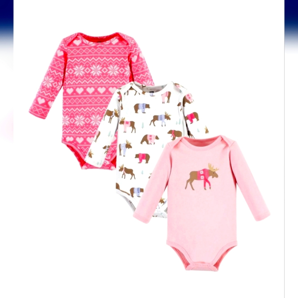 3-Piece Holiday Winter 24-month Long Sleeve Onesie Bodysuit Girls
